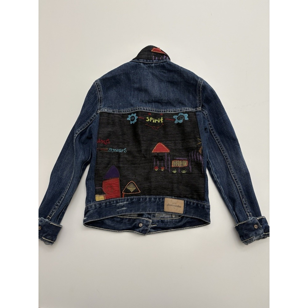 Girls Abercrombie And Fitch Denim Patchwork Jacket SZ Small